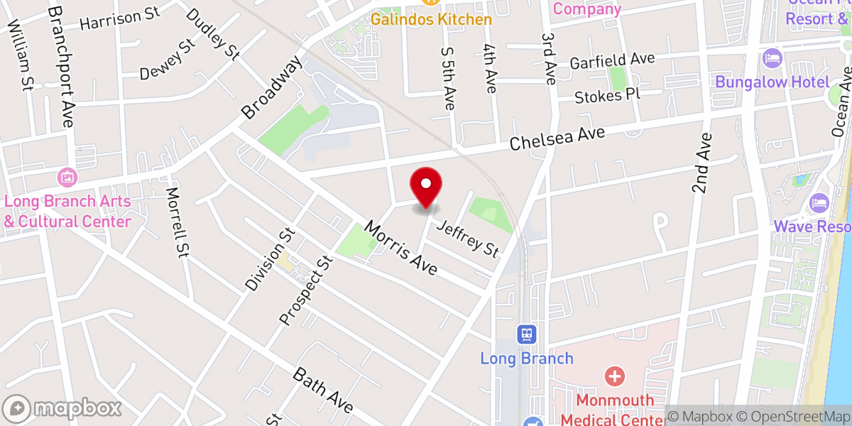 Map showing location of Congregation Brothers of Israel of the Jersey Shore Inc