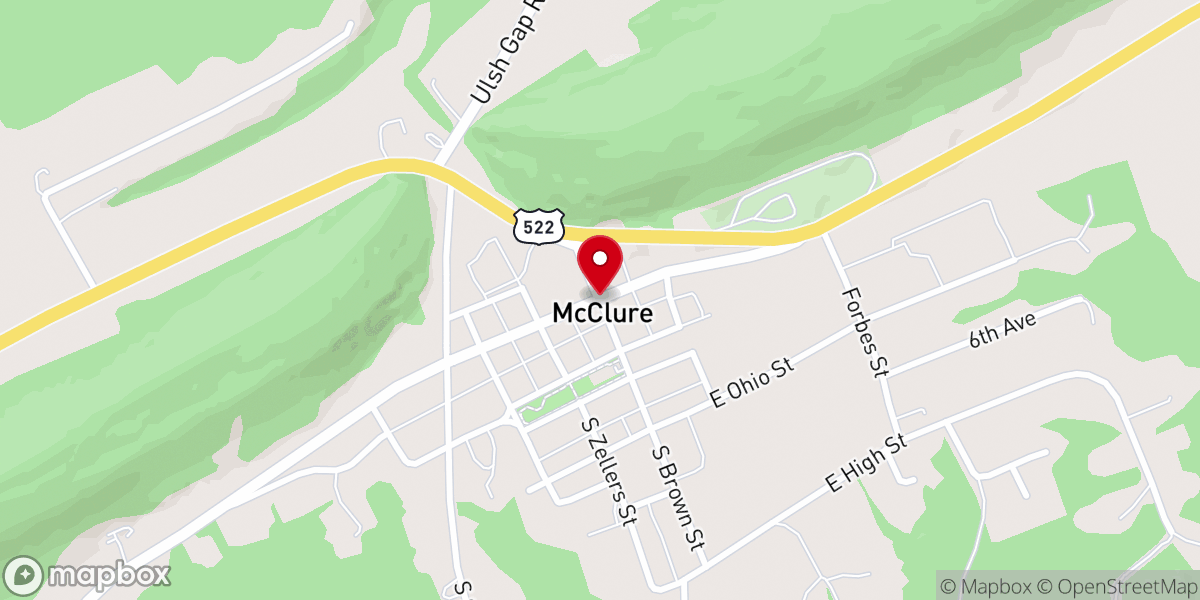 Map showing location of McClure