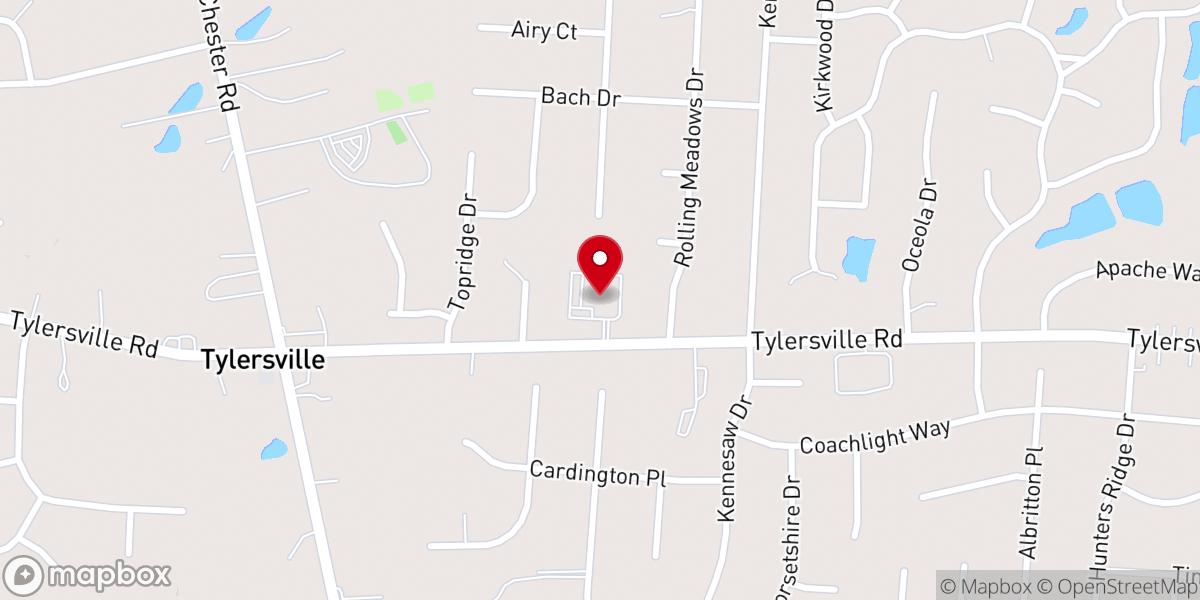 Map showing location of Lakota Hills Baptist Church
