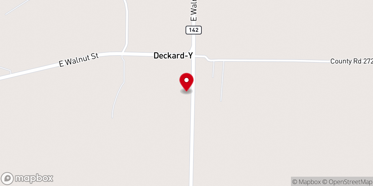 Map showing location of Center Point Church