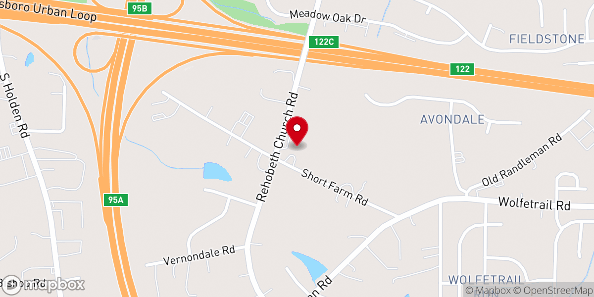 Map showing location of Rehobeth Church