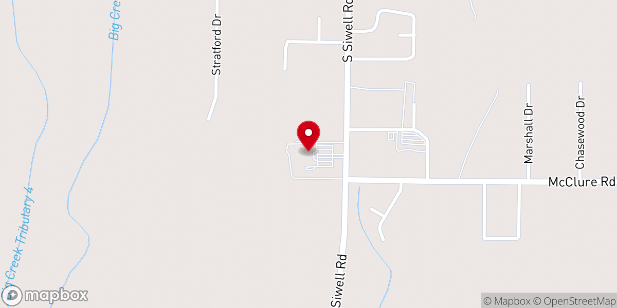Map showing location of Siwell Road Church of Christ
