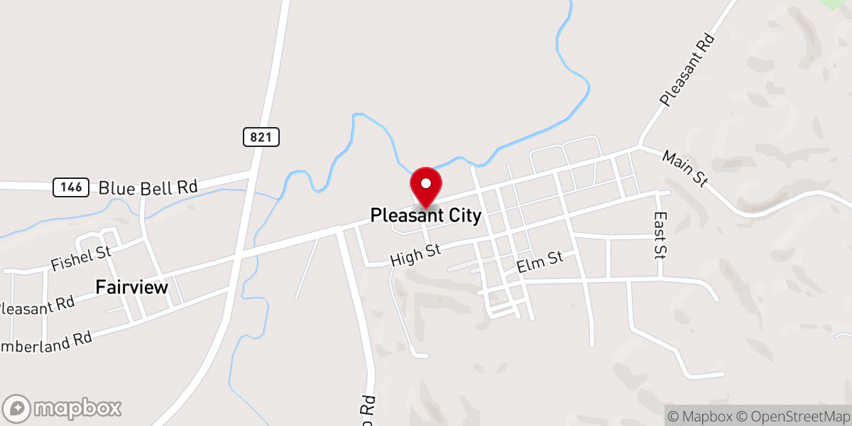 Map showing location of St. Paul Lutheran Church