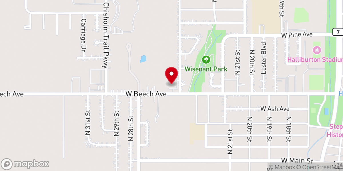 Map showing location of Western Heights Baptist Church