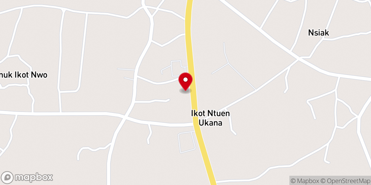 Map showing location of The Redeemed Christian Church Of God, Throne Of Mercy, Ukana Ikot Ntuen