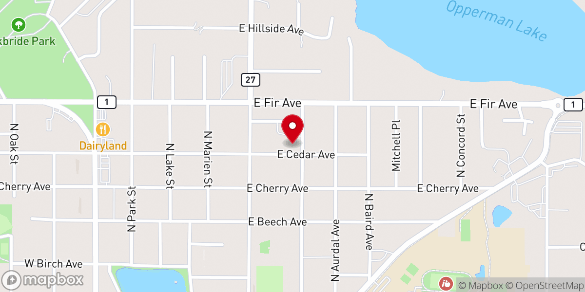 Map showing location of Faith Lutheran Church