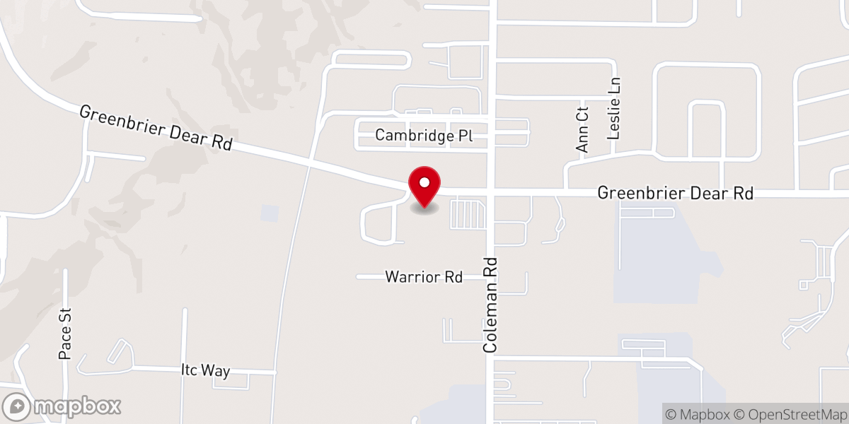 Map showing location of Calvary Temple Assembly of God