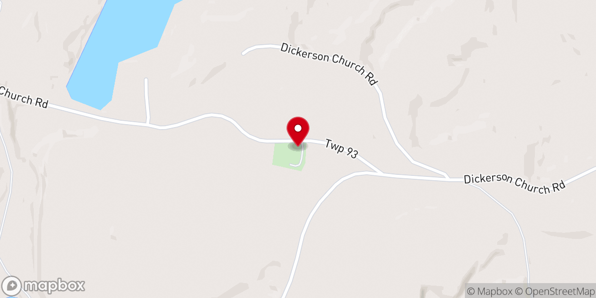 Map showing location of Dickerson Church