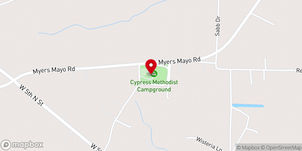Map showing location of Cypress Campground