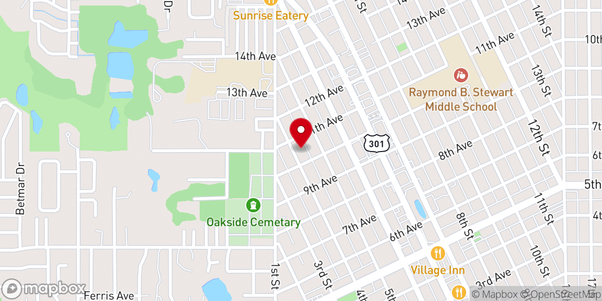 Map showing location of Zephyrhills Church of Christ
