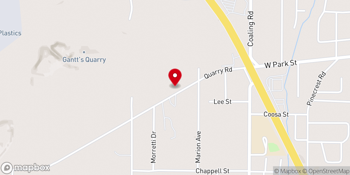 Map showing location of Marble City Baptist Church