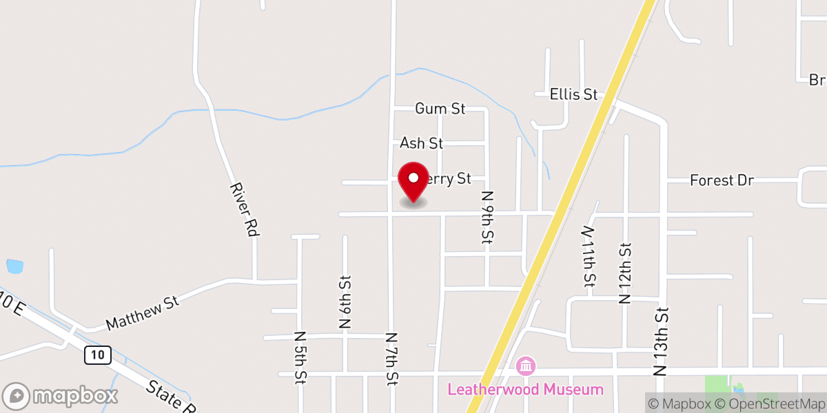 Map showing location of Trinity Baptist Church