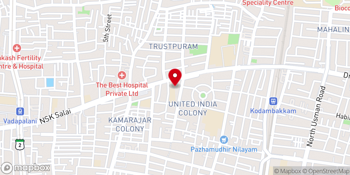 Map showing location of Church of God Kodambakkam