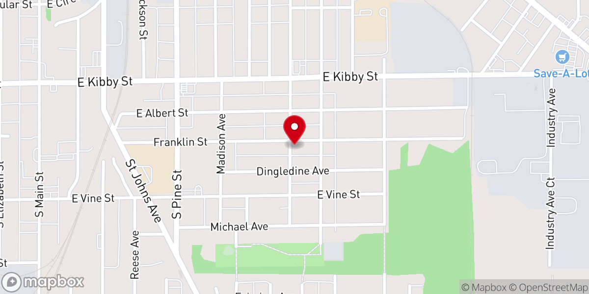 Map showing location of Saint James Christian Methodist Episcopal Church
