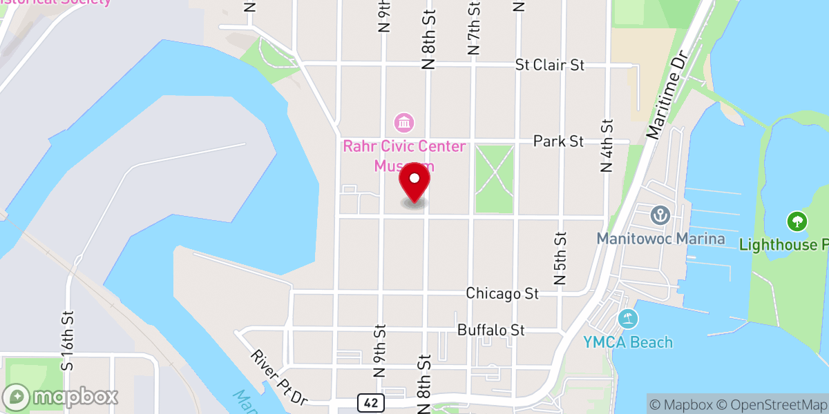 Map showing location of First Presbyterian Church