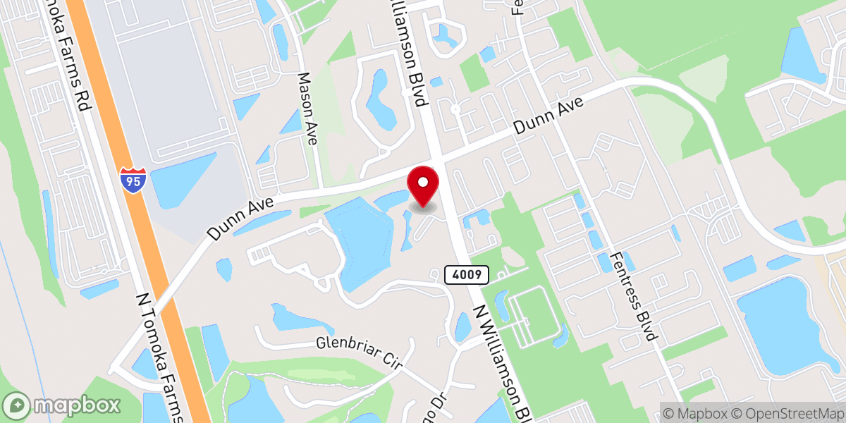 Map showing location of Hope Lutheran Church
