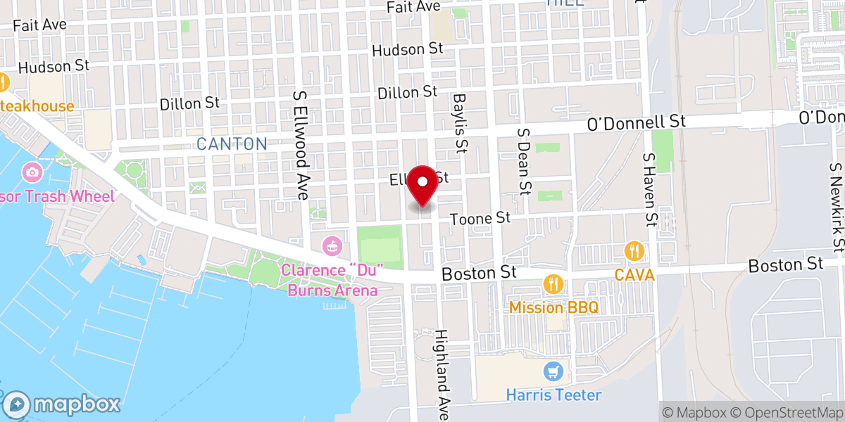Map showing location of Canton Baptist Church