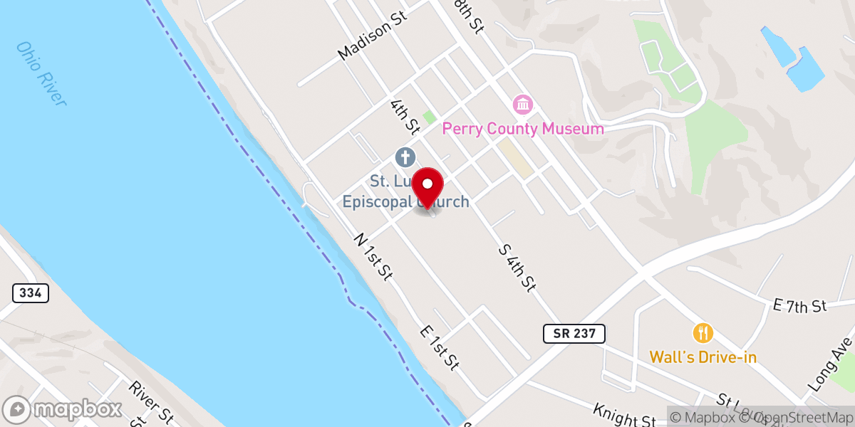 Map showing location of United Methodist Church