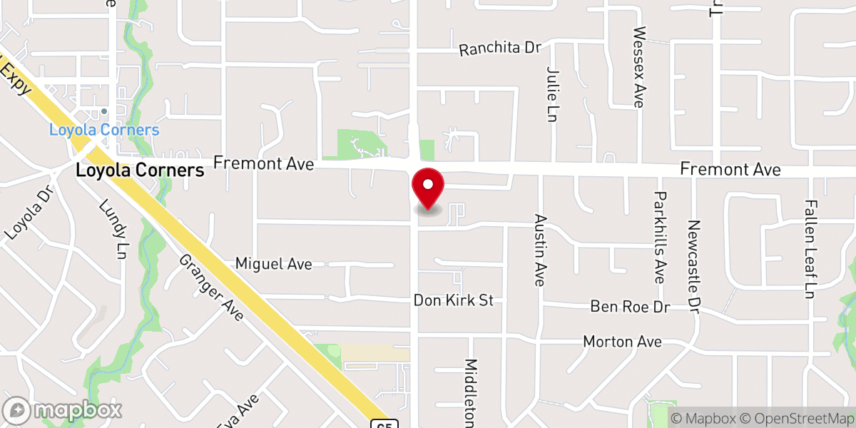 Map showing location of Foothill Baptist Church