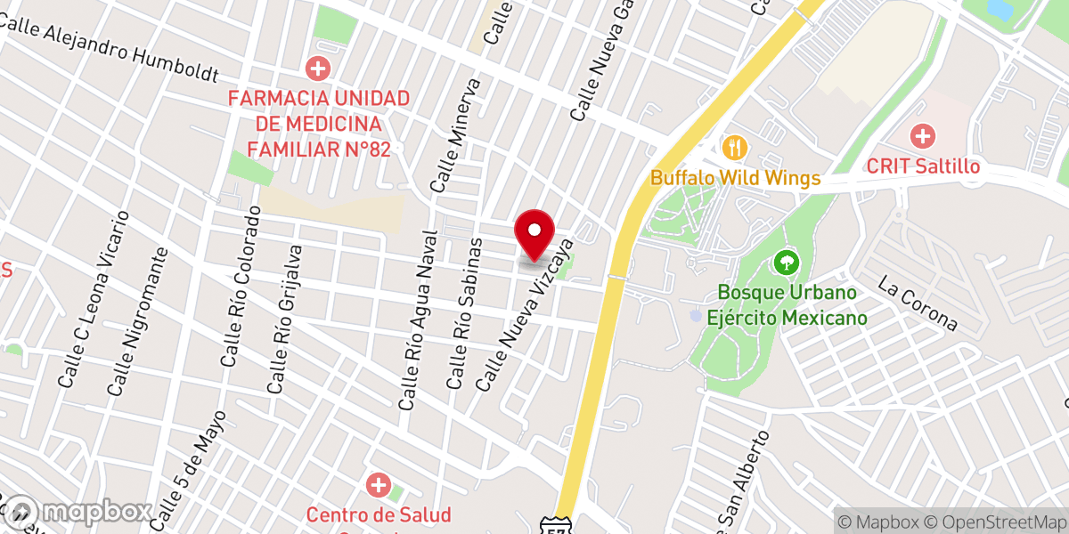 Map showing location of Iglesia Bautista Galilea