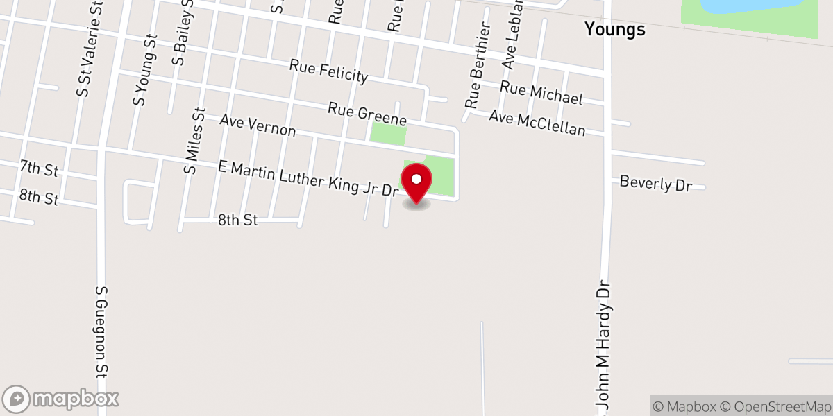 Map showing location of Live Oak Manor Apartments