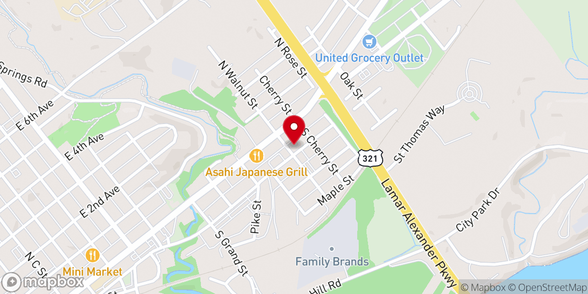 Map showing location of Hawkins Chapel