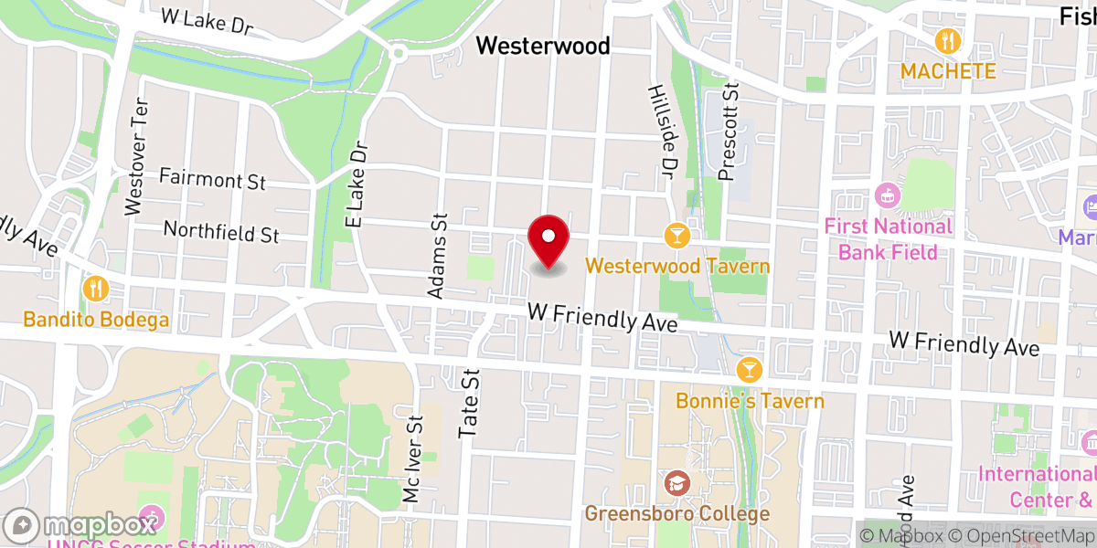 Map showing location of First Baptist Church