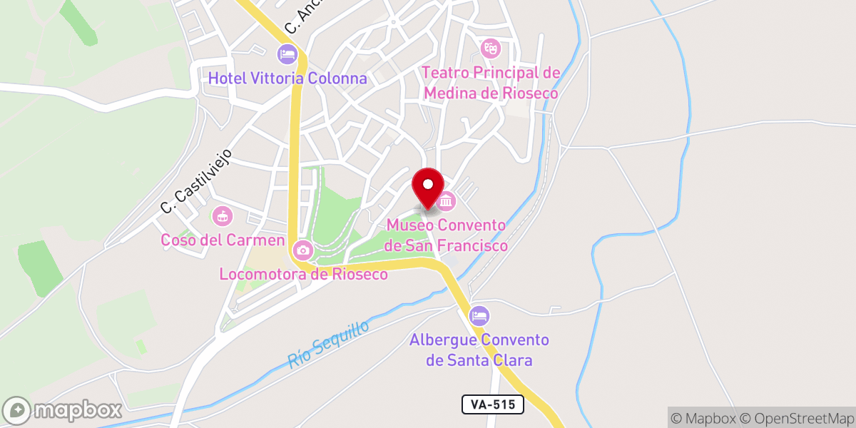 Map showing location of Museo de San Francisco (antiguo Convento de Nuestra Señora de la Esperanza)