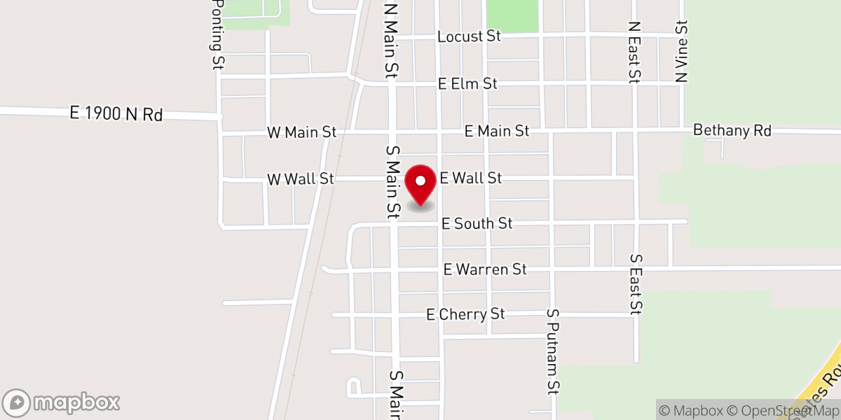 Map showing location of First Christian Church