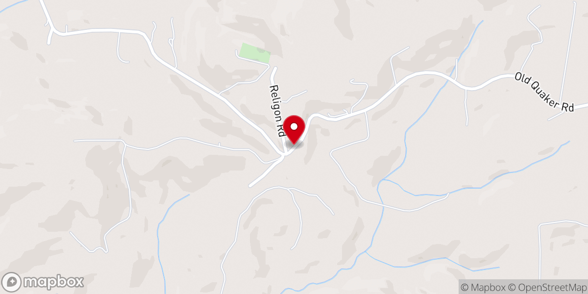 Map showing location of Mount Sinai Church