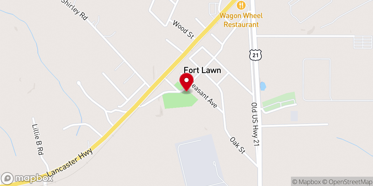 Map showing location of Fort Lawn Community Center