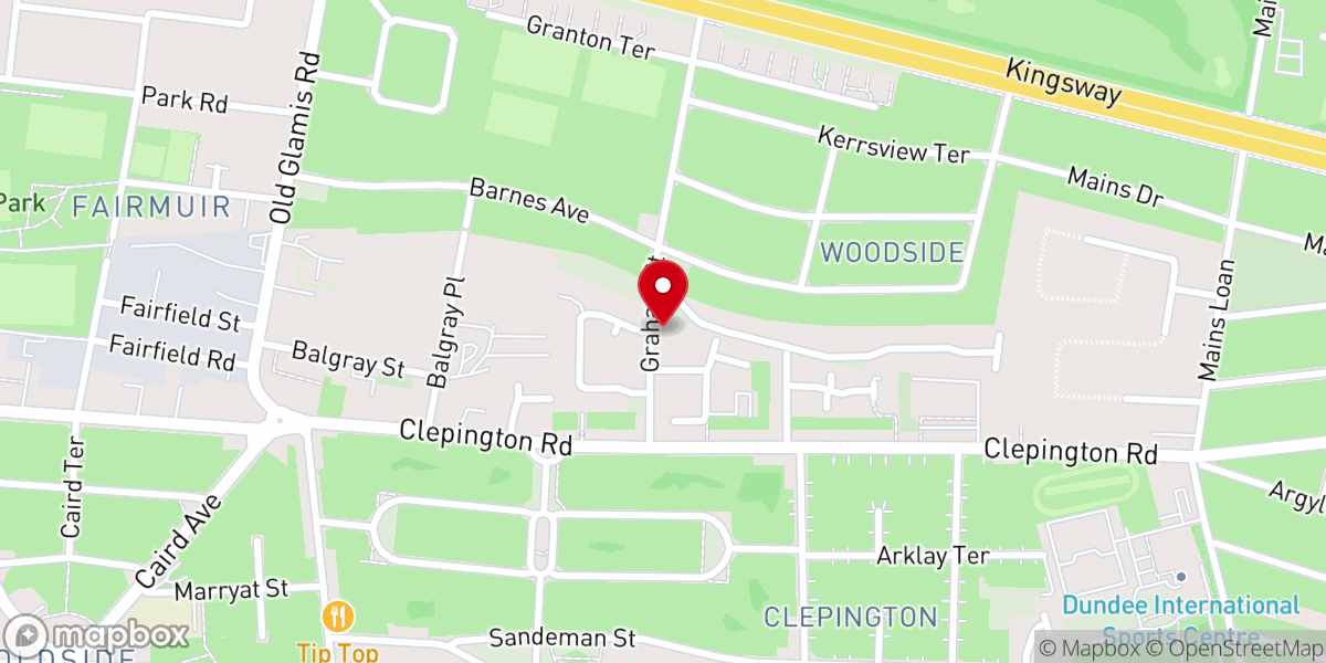 Map showing location of RCCG Open Heavens Dundee