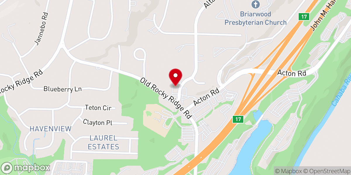 Map showing location of Rocky Ridge Cumberland Presbyterian Church