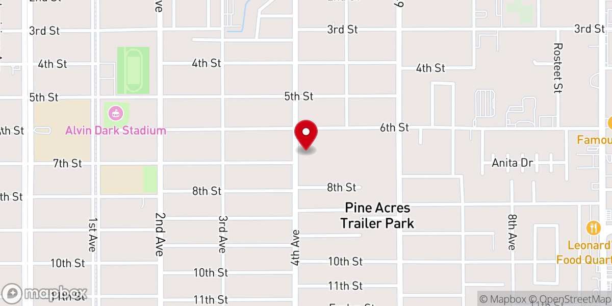 Map showing location of Starlight Baptist Church