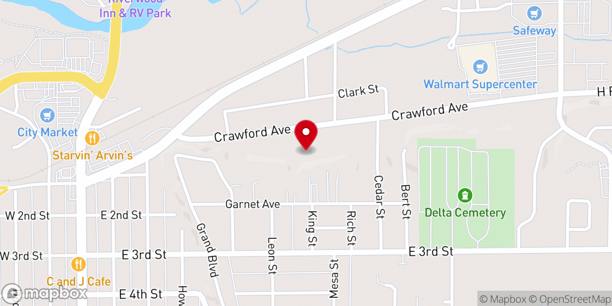 Map showing location of Grand Mesa Bible Church