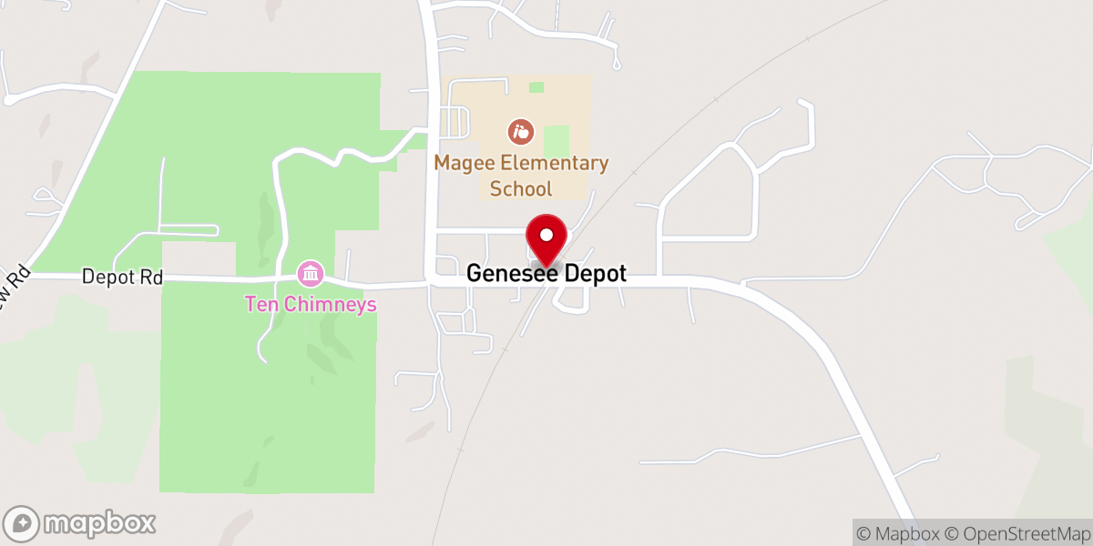 Map showing location of Genesee Depot