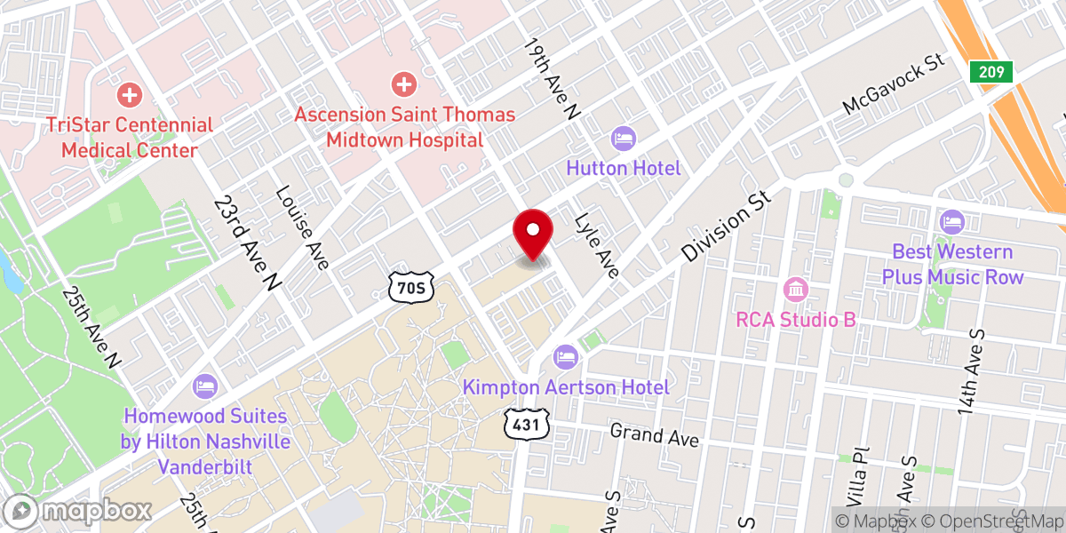 Map showing location of The Garage at University Catholic