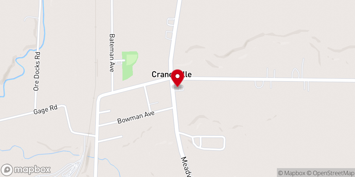 Map showing location of Cranesville United Methodist Church