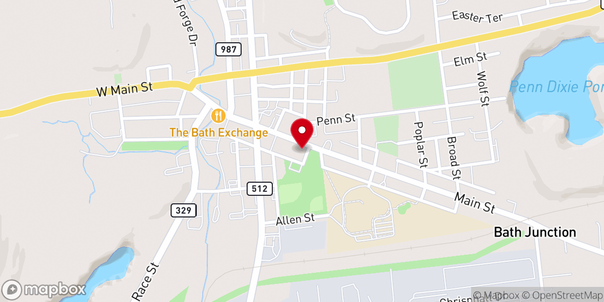 Map showing location of Bath Area Food Bank - Food Distribution Center