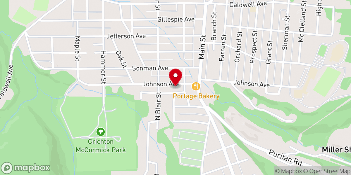 Map showing location of Portage Alliance Church