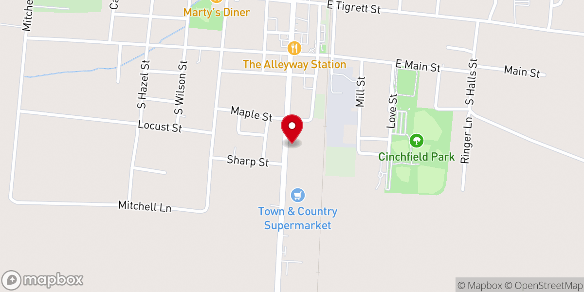 Map showing location of Jennifer McWilliams, NP