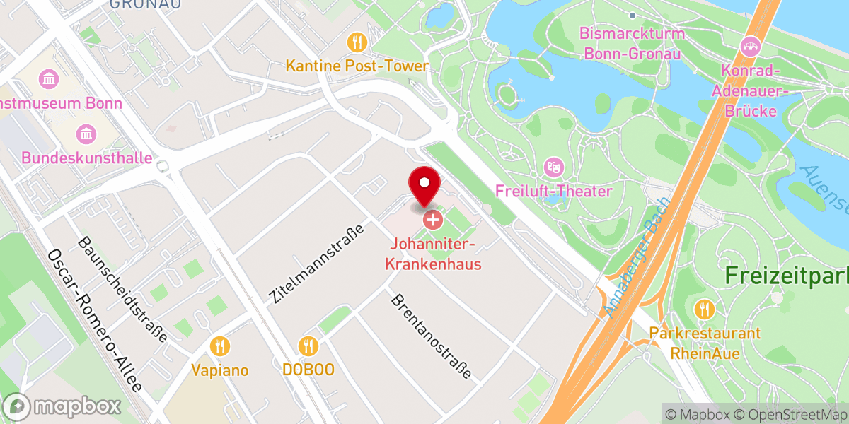Map showing location of Kapelle im Johanniter Krankenhaus - Ev. Friedenskirchengemeinde Bonn