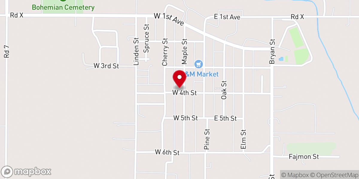 Map showing location of New Zion Presbyterian