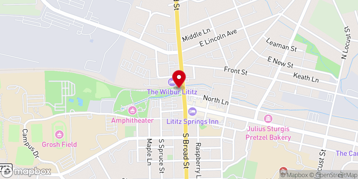 Map showing location of Lititz Springs Park