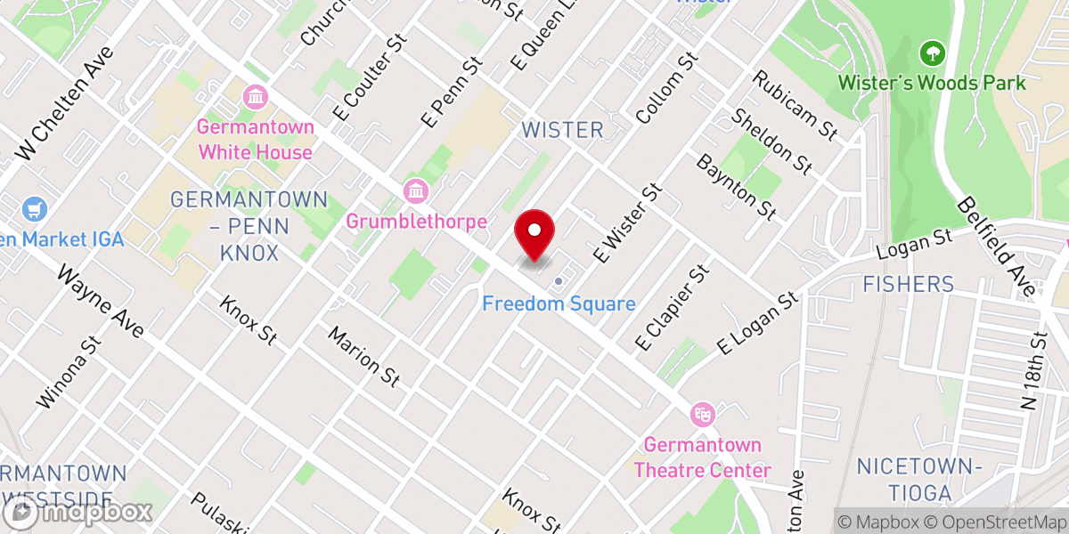 Map showing location of Victory Community Baptist Church of Germantown