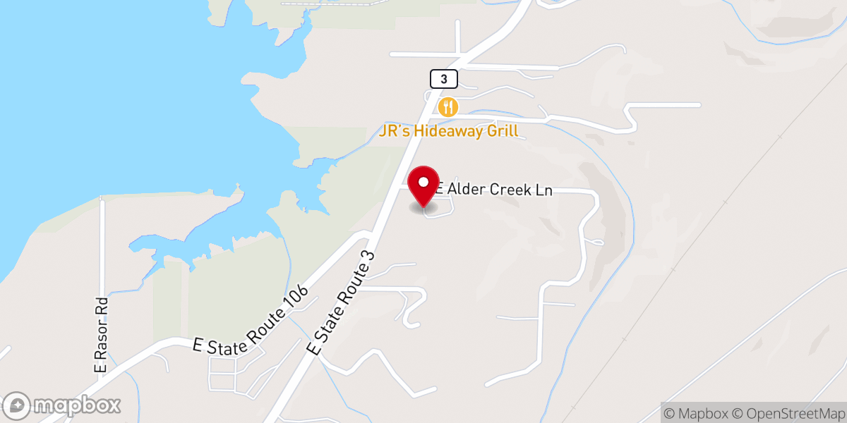 Map showing location of North Mason Rotary Club