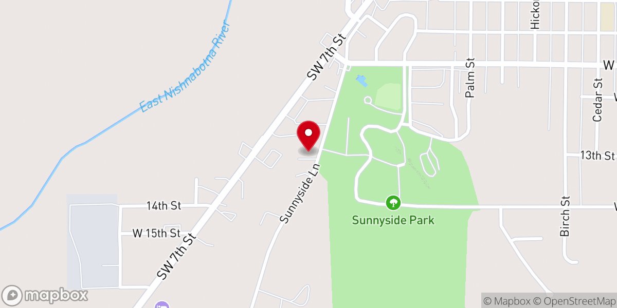 Map showing location of Sunnyside Bible Chapel