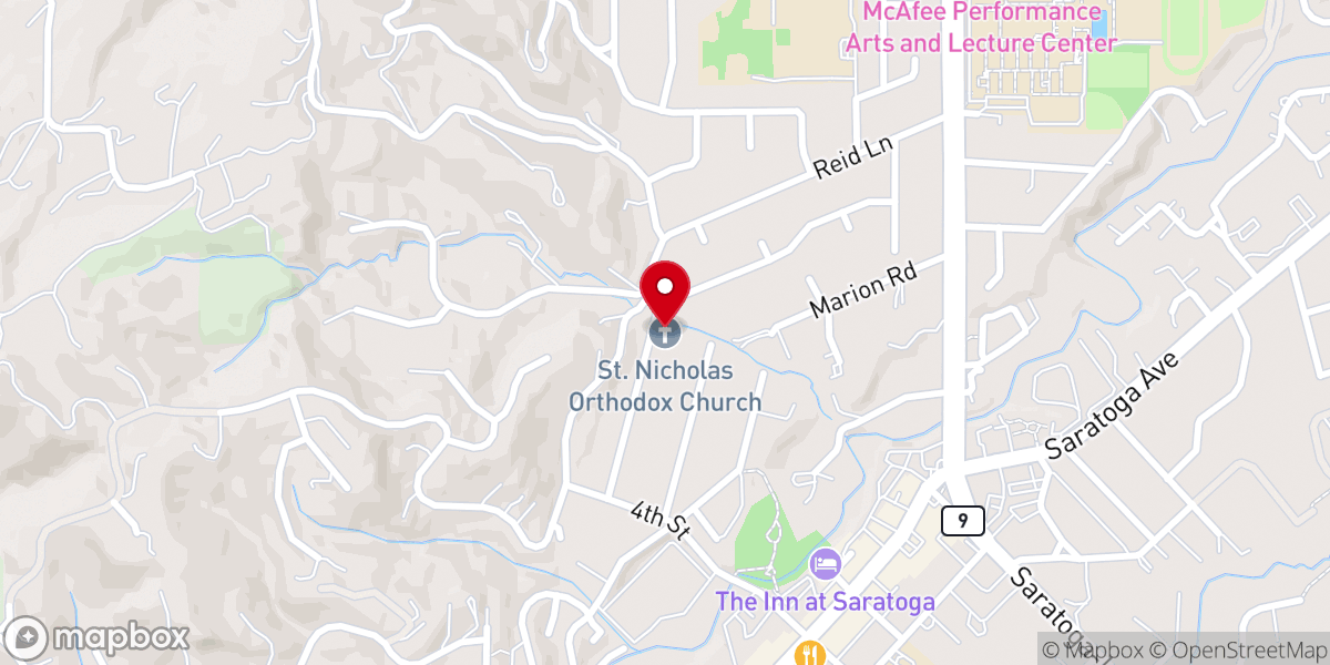 Map showing location of St. Nicholas Orthodox Church
