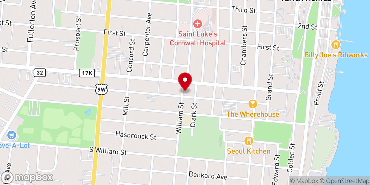 Map showing location of Baptist Temple