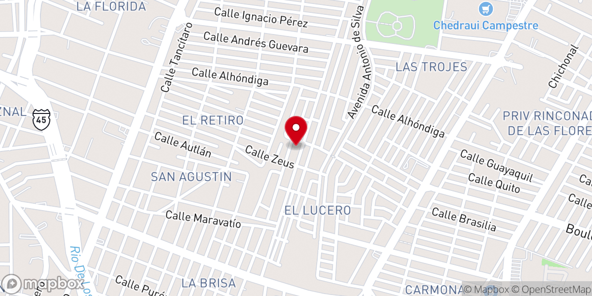 Map showing location of Parroquia del Señor de Los Milagros